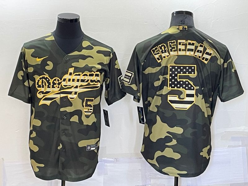 Men Los Angeles Dodgers #5 Freeman National flag Camo Nike 2022 MLB Jersey